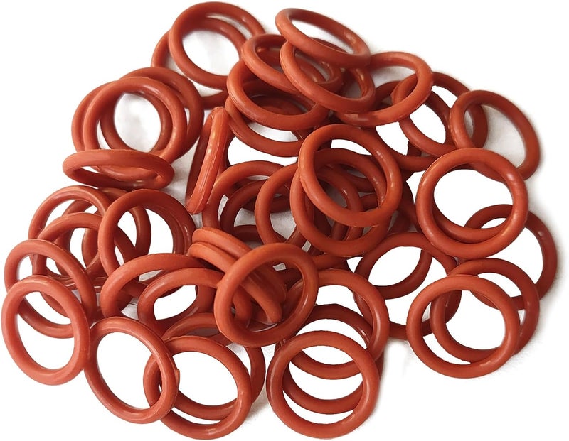 Vrasly 50 Pack Oil Drain Plug O-Ring #11105, Motorcycle Drain Plug O-Rings Replacement, Nitrile Rubber O Ring Gasket Ring Compatible with Harley Davidson(Orange) - Image 1